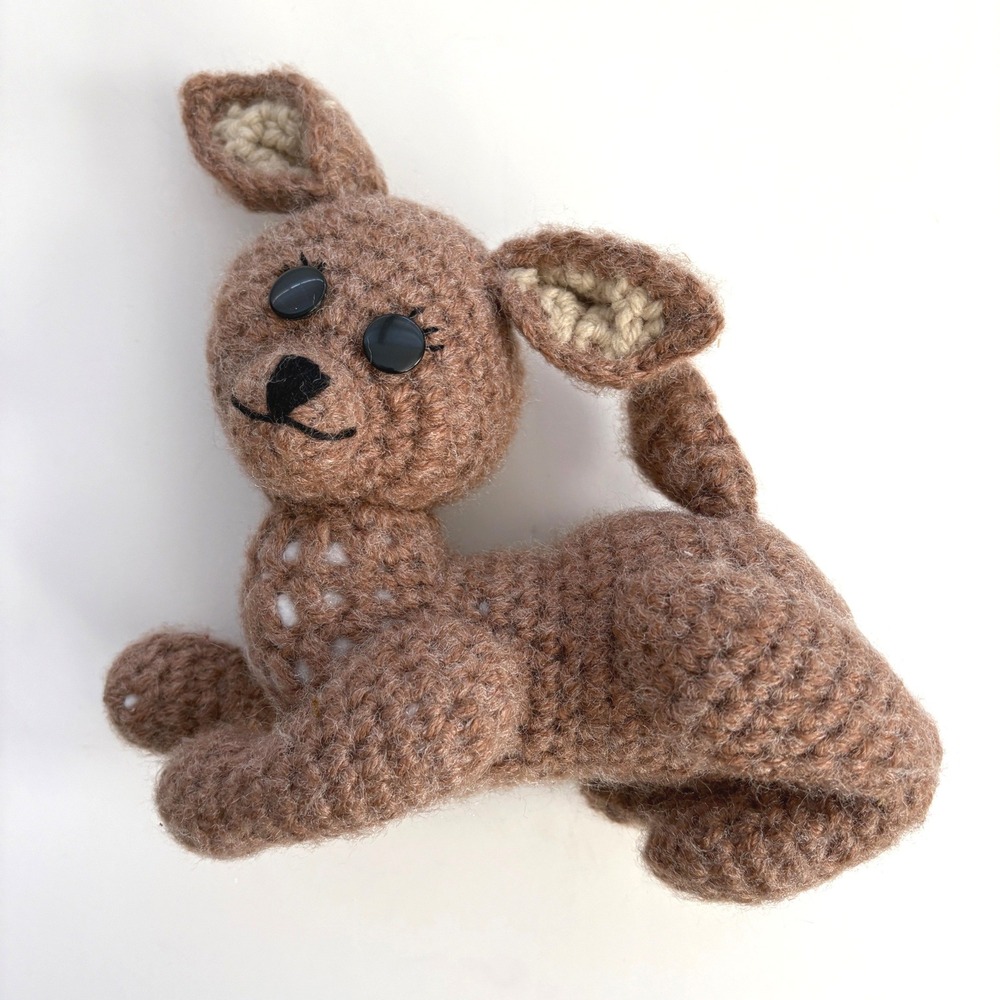 Handmade Crochet Fawn Deer Stuffed‎ Animal Toy Woodland Forest Nursery Decor
